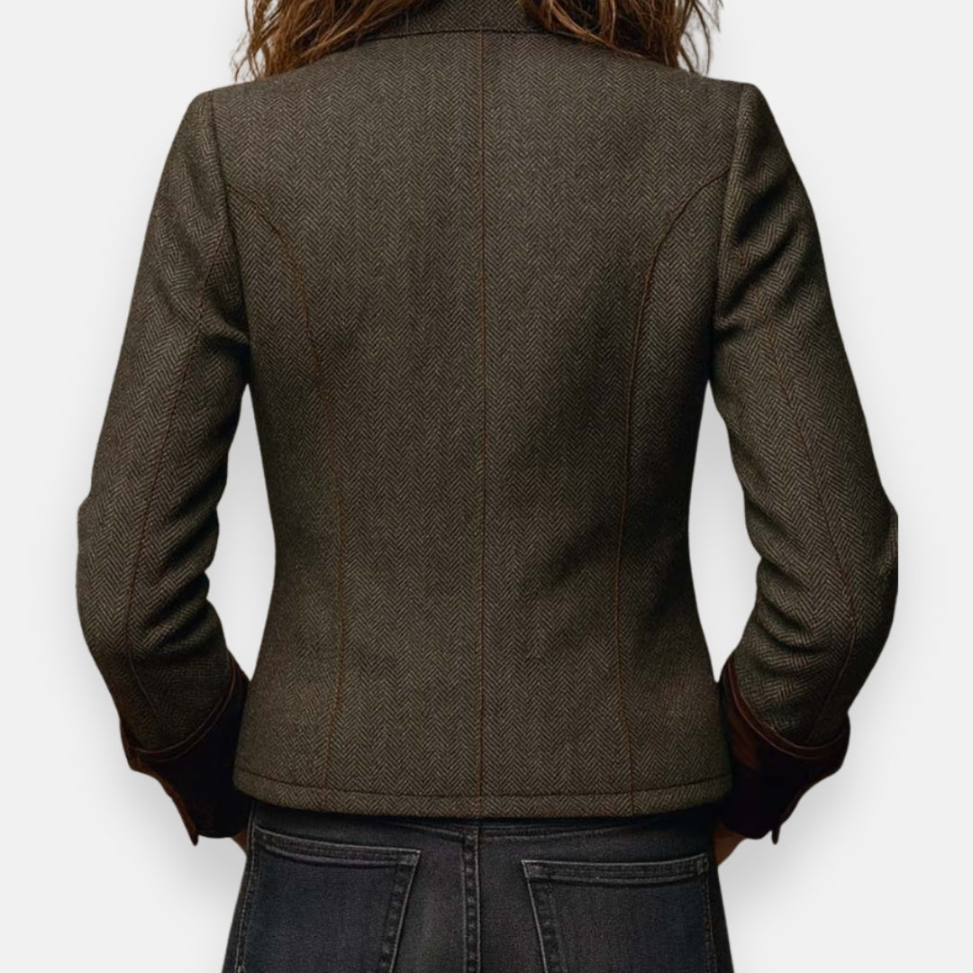Stacie | Tweed Jacket with Velvet Details