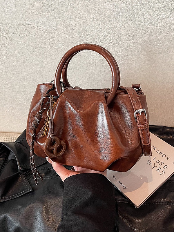 Lightweight crossbody handbag pleated cloud bag