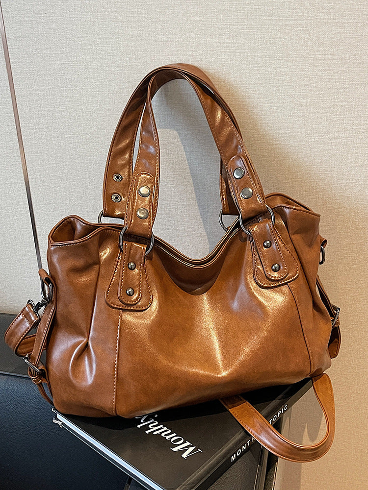Retro casual high-end niche shoulder tote bag