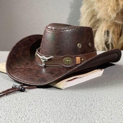 Cowboy Cracked Bull Head Retro Knight Hat