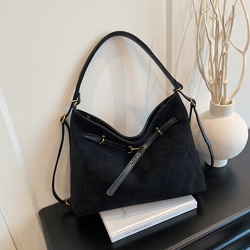 Vintage high-end suede multifunctional shoulder crossbody bag