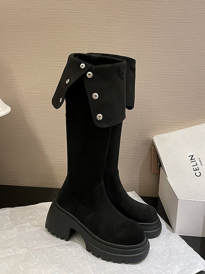 Over the knee boots brown long boots knight boots