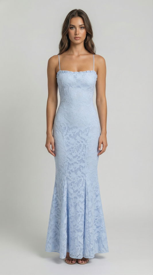 Elegant Lace Mermaid Maxi Dress