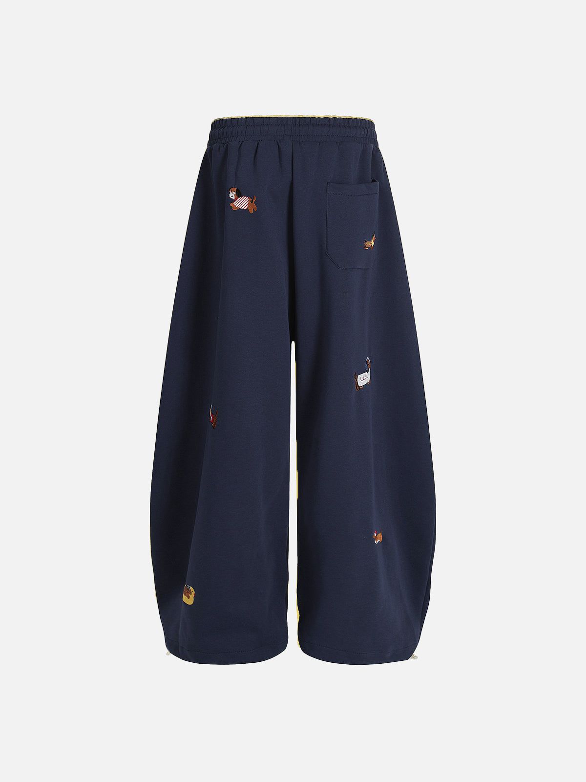 Embroidery Dog Baggy Barrel Sweatpants