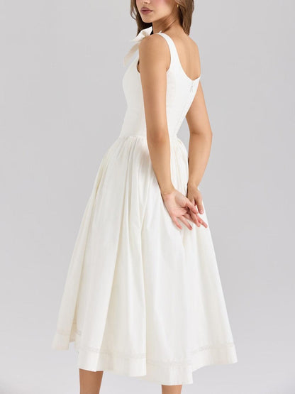 Amélie | Midi Dress with Bow Straps