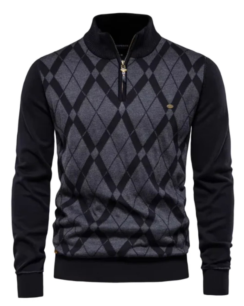 Zane | Men's Diamond Pattern Half-Zip Sweater