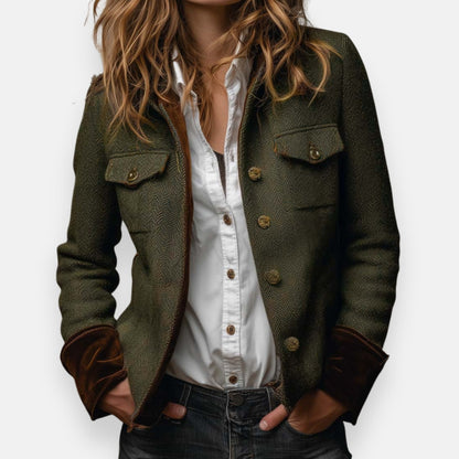 Stacie | Tweed Jacket with Velvet Details