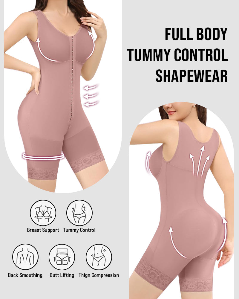 Double Compression Tummy Control Shapewear With Bra
