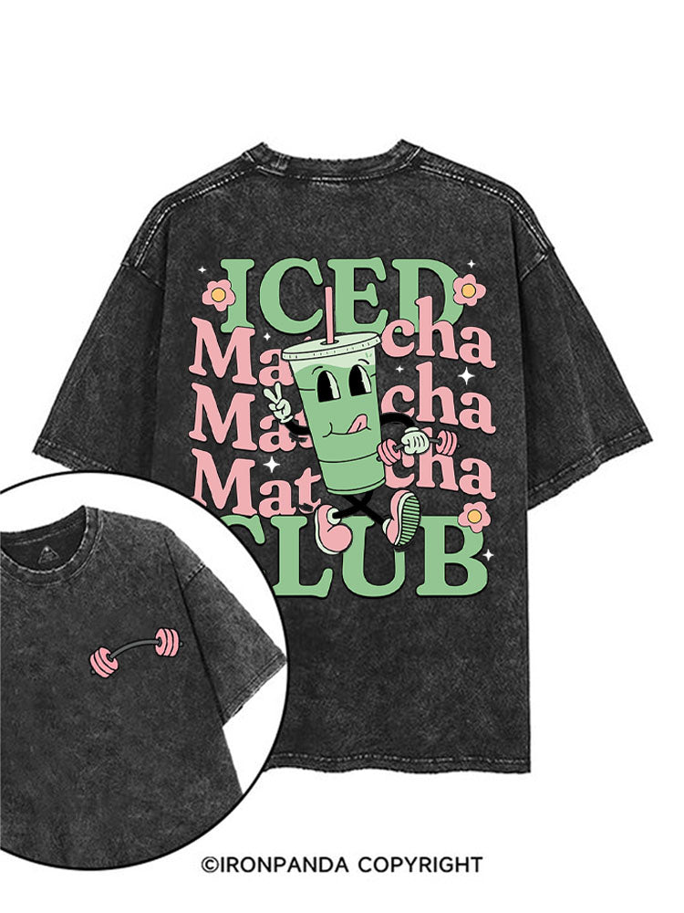 Iced Matcha Club printed Gym Shirt