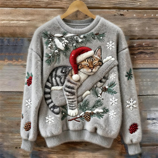 Cozy Cat Knit Sweater