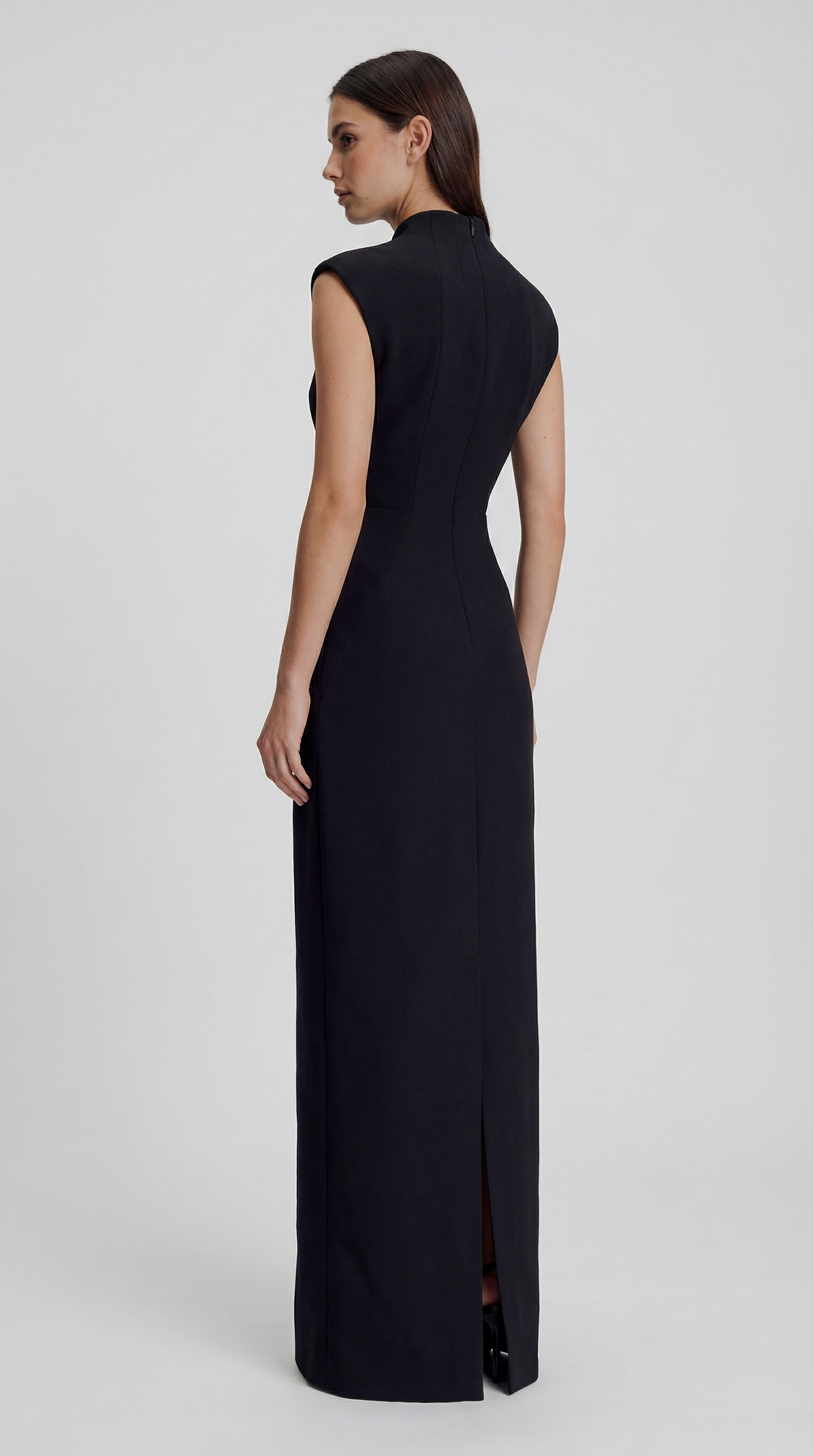 High-Neck Cutout Bodycon Maxi Evening Dress