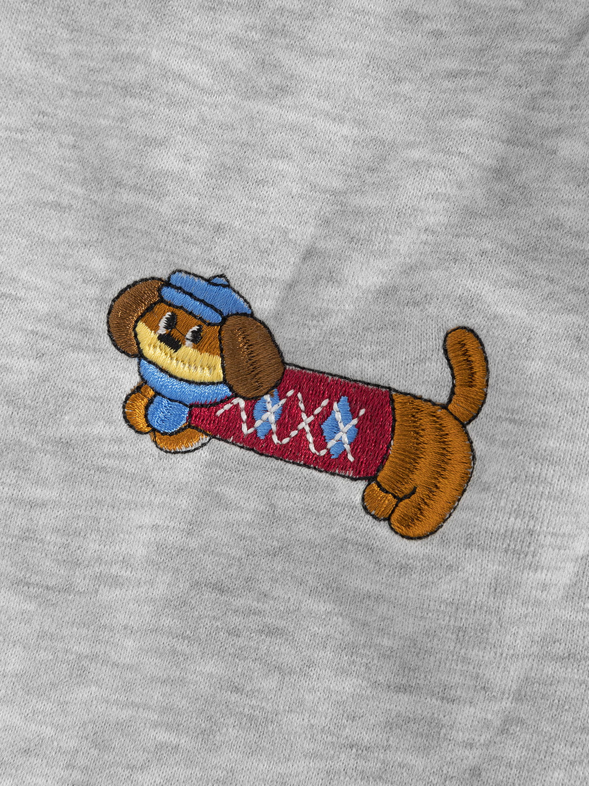 Embroidery Dog Baggy Barrel Sweatpants