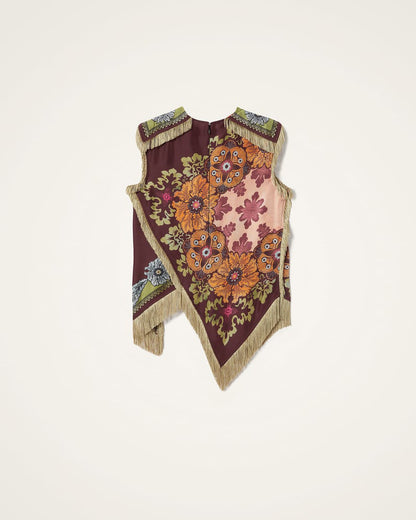 Foulard Effect Fringe Top