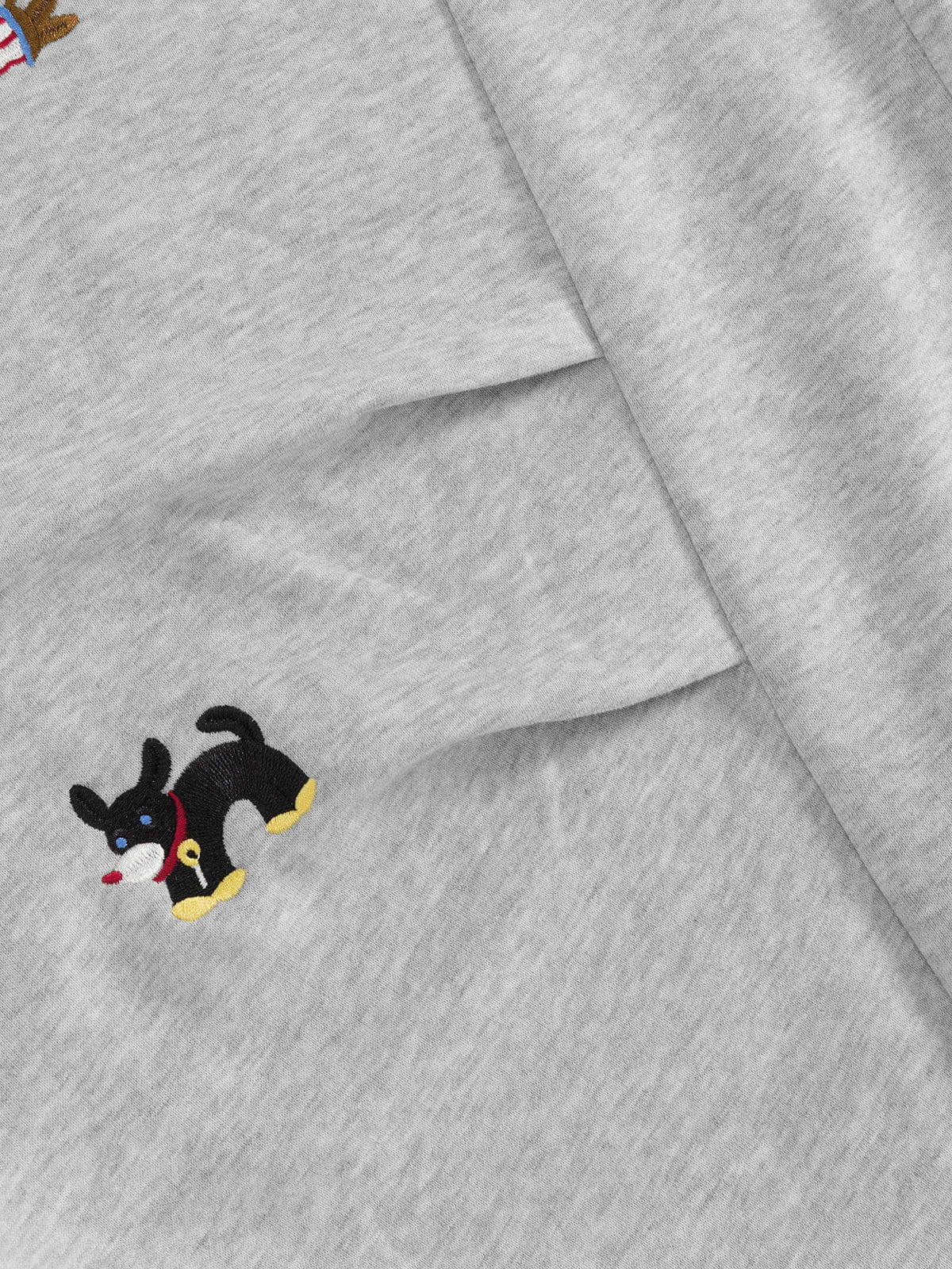 Embroidery Dog Baggy Barrel Sweatpants