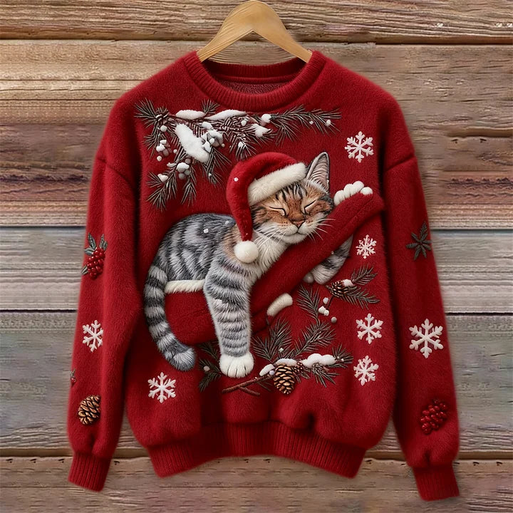 Cozy Cat Knit Sweater