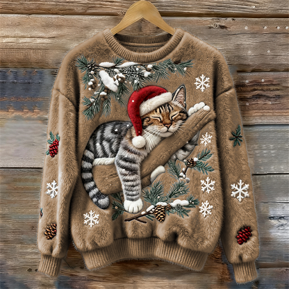 Cozy Cat Knit Sweater
