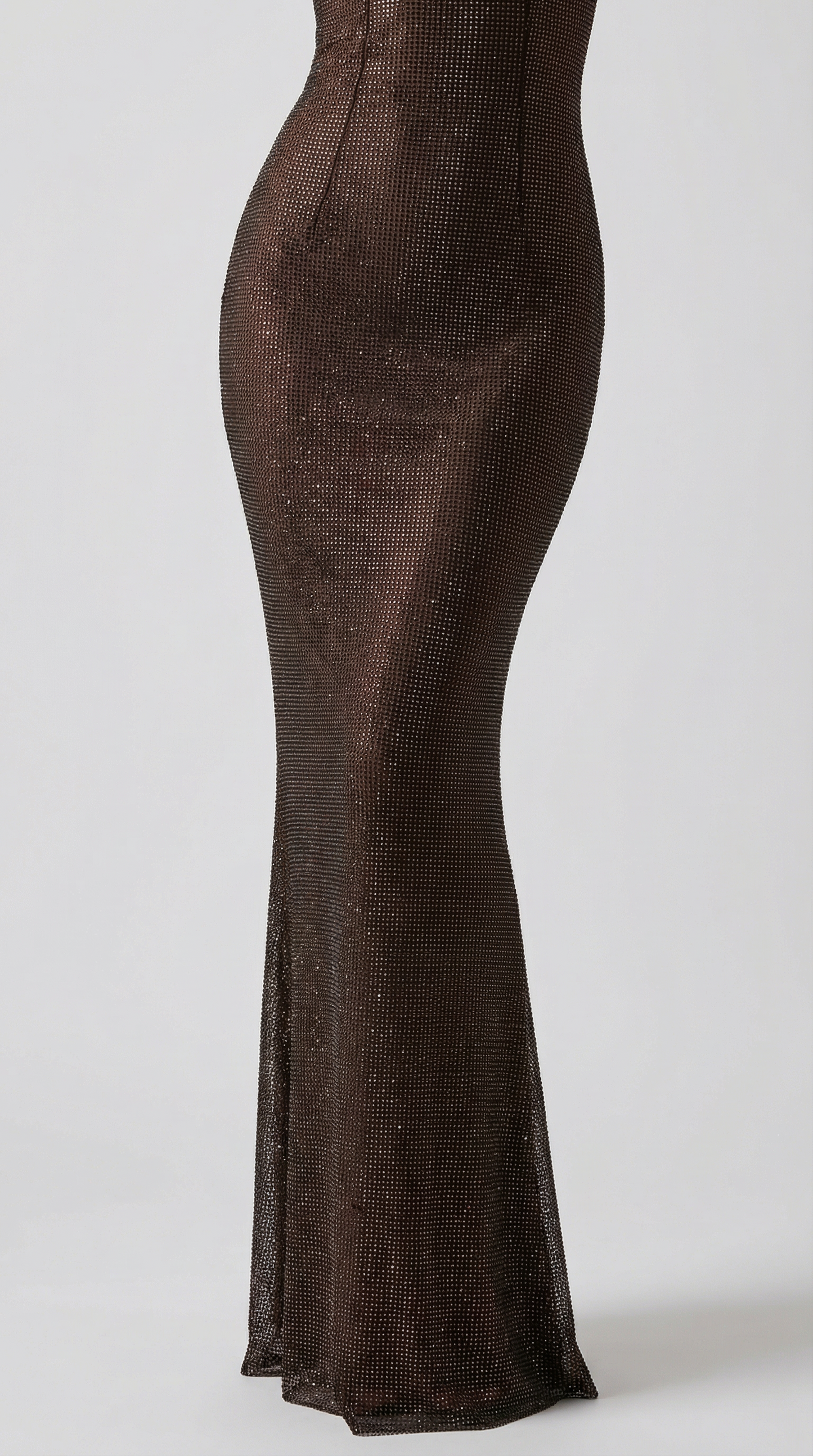 Rhinestone Mesh Backless Slim Maxi Party Dress