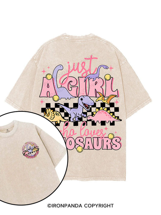 Just A Girl Who Loves Dinosaurs printed Gym Shirt