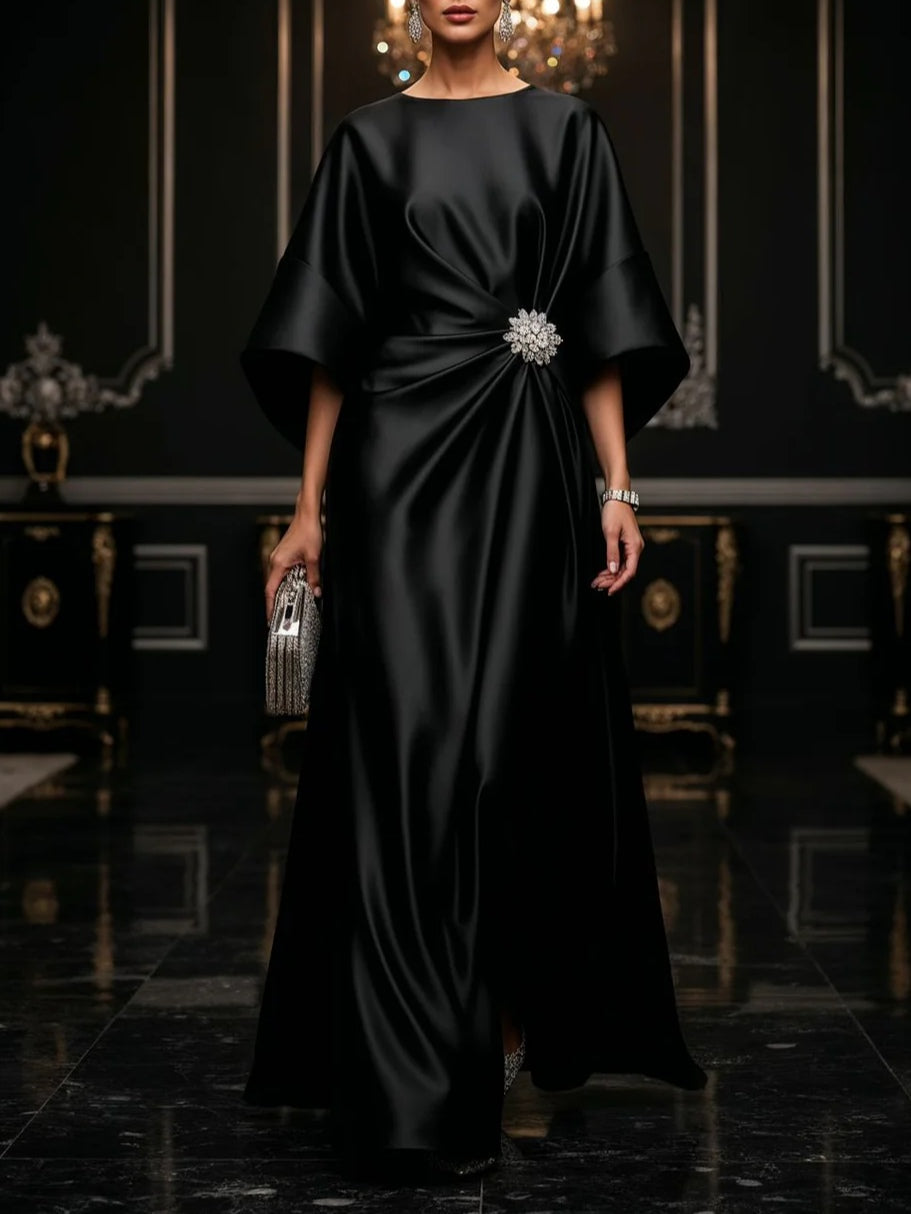 Black Luxe Satin Maxi Dress