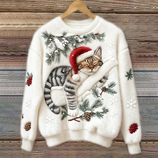 Cozy Cat Knit Sweater
