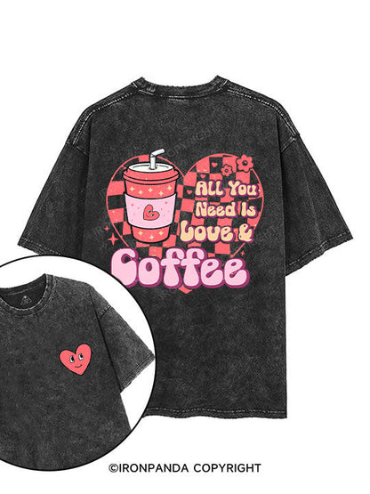all you need is love and coffee  printed Gym Shirt