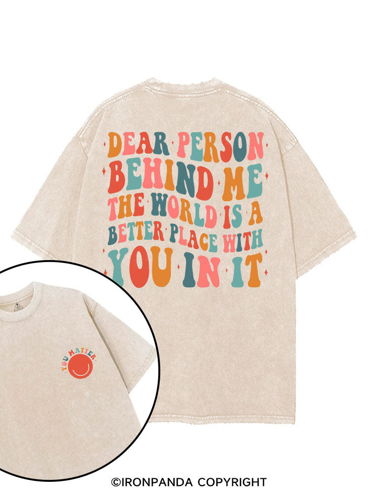 THE WORLD IS A BETTER PLACE WITH YOU IN IT printed Gym Shirt