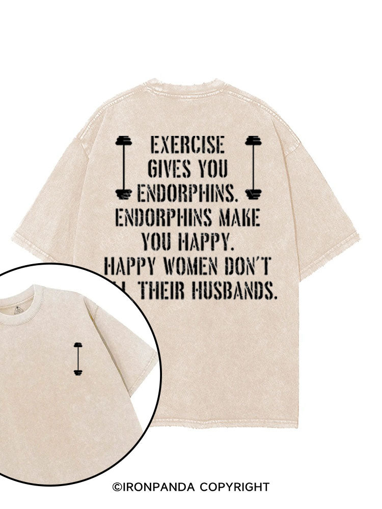 EXERCISE GIVES YOU ENDORPHINS printed Gym Shirt