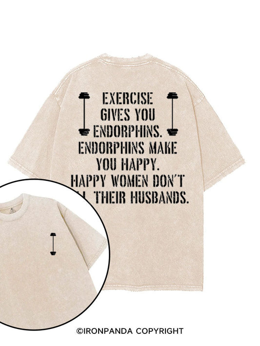 EXERCISE GIVES YOU ENDORPHINS printed Gym Shirt