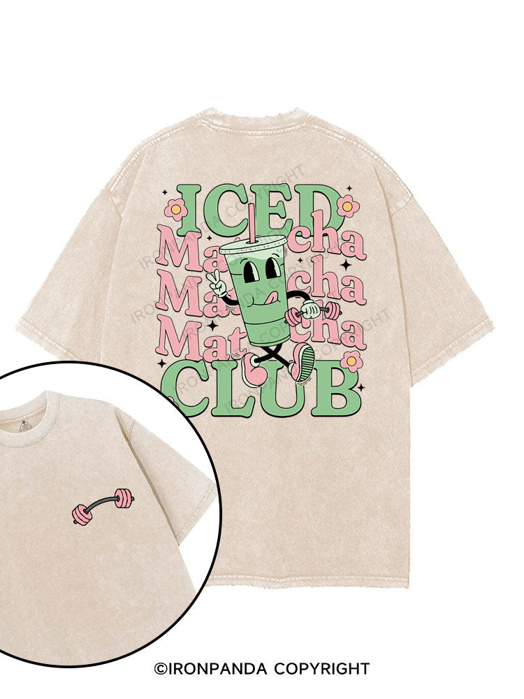 Iced Matcha Club printed Gym Shirt