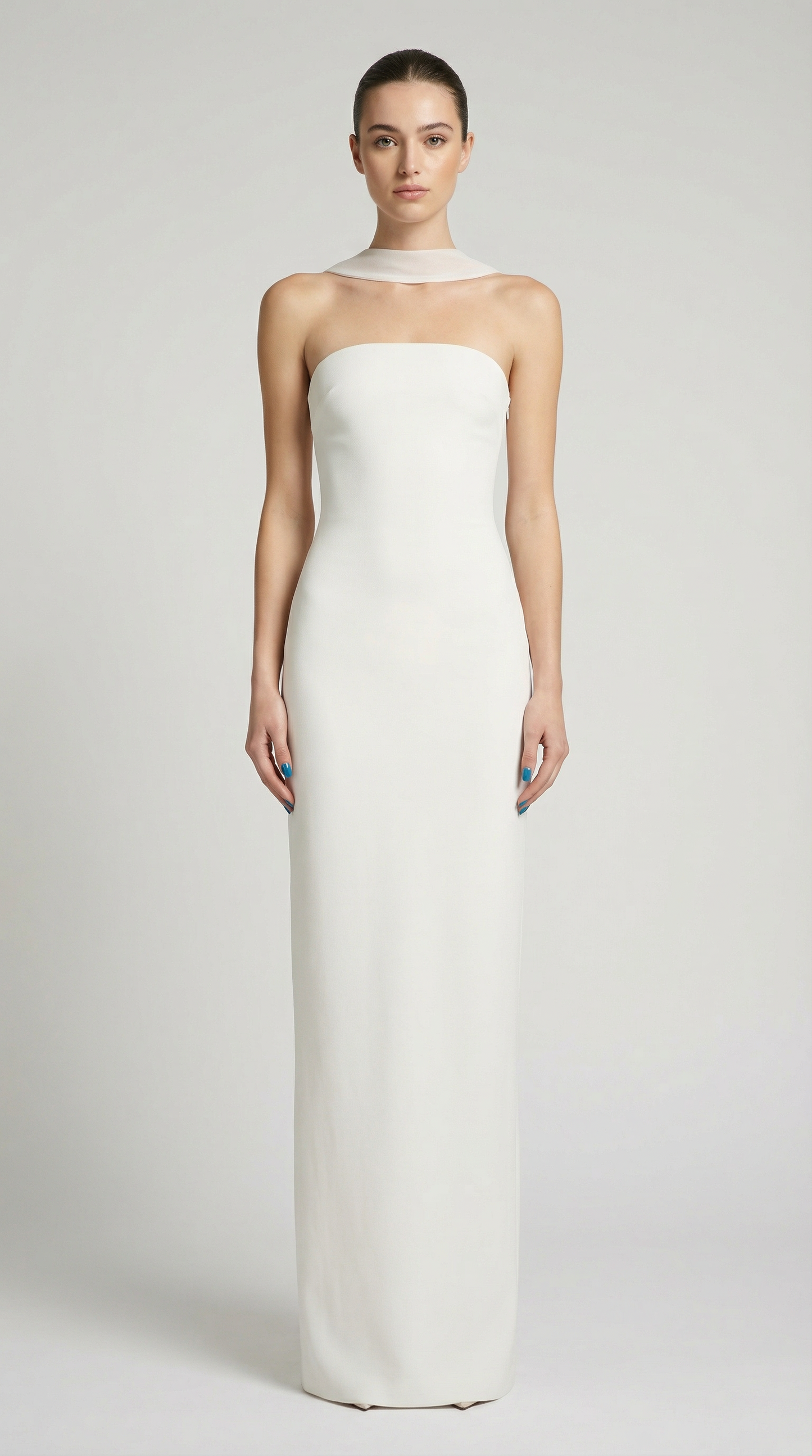 Strapless Halter-Choker Backless Bodycon Maxi Dress