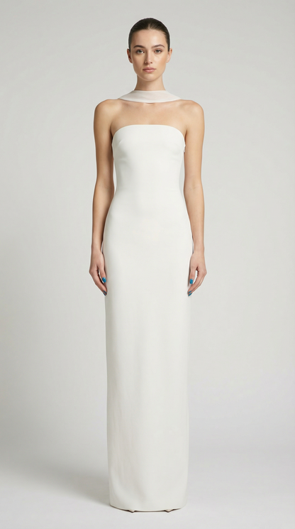 Strapless Halter-Choker Backless Bodycon Maxi Dress