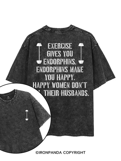 EXERCISE GIVES YOU ENDORPHINS printed Gym Shirt
