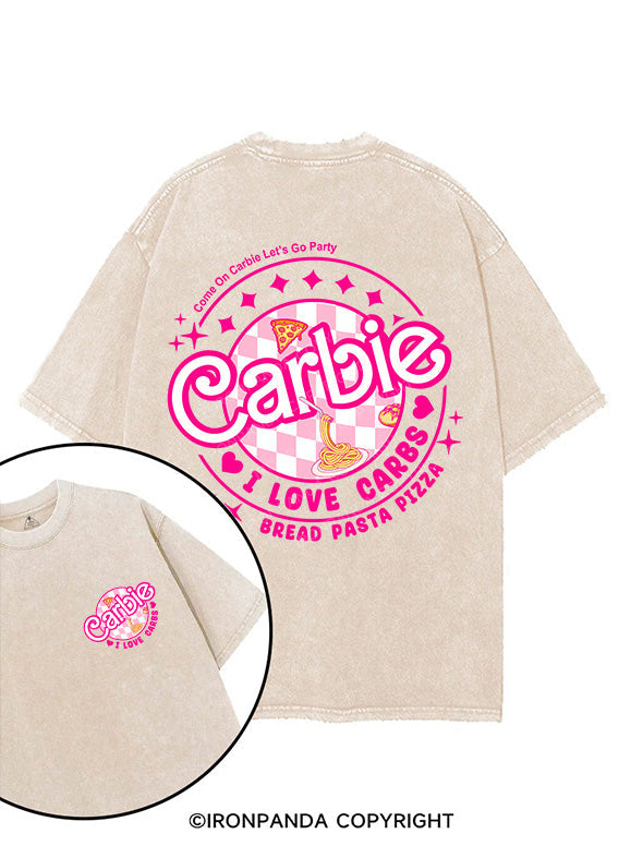 CARBIE I LOVE CARBS BREAD PASTA PIZZA printed Gym Shirt