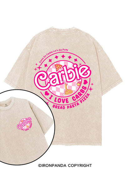 CARBIE I LOVE CARBS BREAD PASTA PIZZA printed Gym Shirt