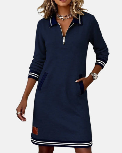 Jeanne | Chic Long-Sleeve Dress in Cotton