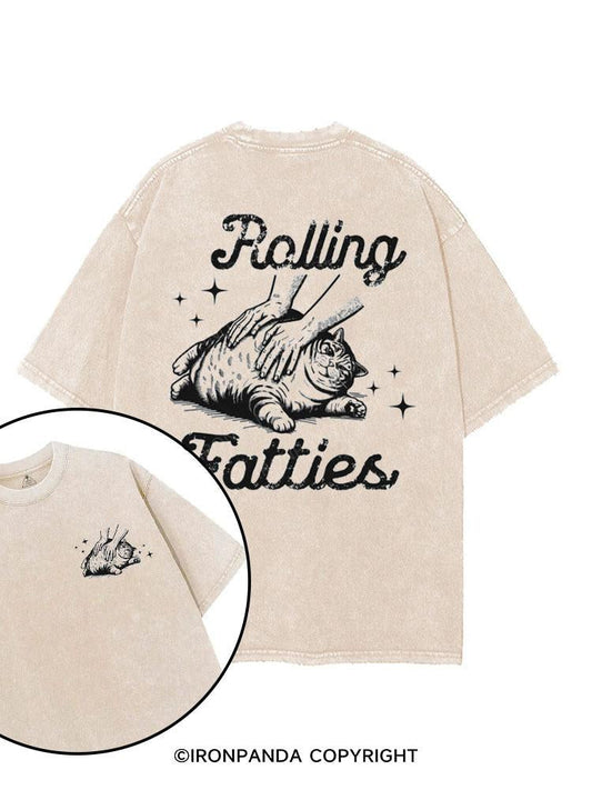 Rolling Fatties Cat printed Gym Shirt