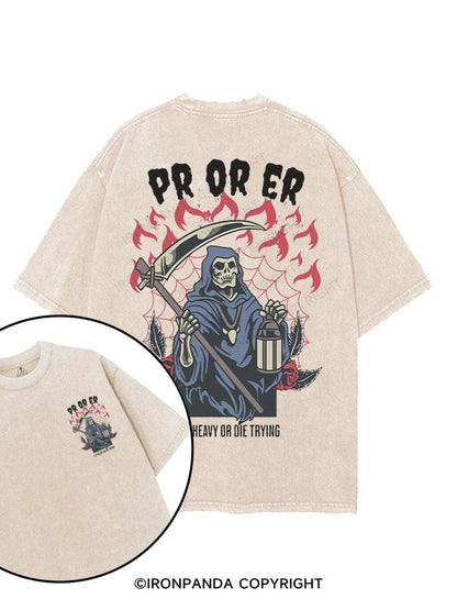 Pr or Er Lift heavy or die trying printed Gym Shirt