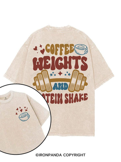 Coffee Weight and Protein Shake printed Gym Shirt