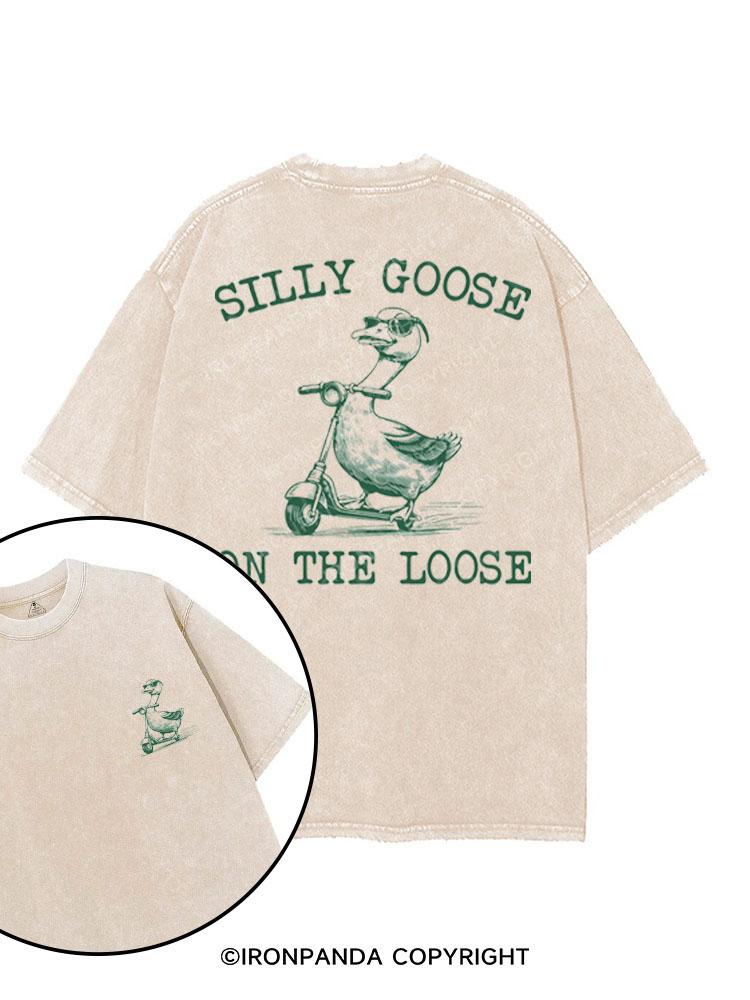 SILLY GOOSE ON THE LOOSE printed Gym Shirt