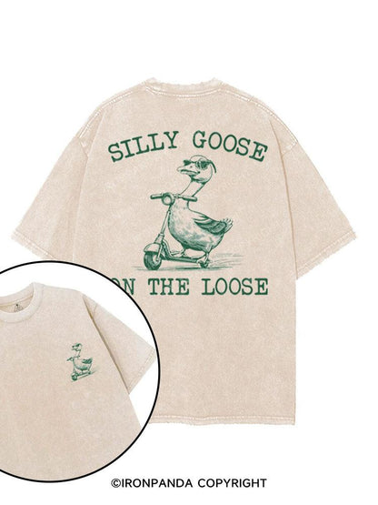 SILLY GOOSE ON THE LOOSE printed Gym Shirt