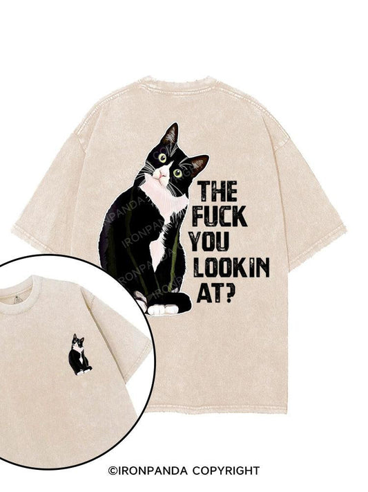 the fuck you lookin at? printed Gym Shirt