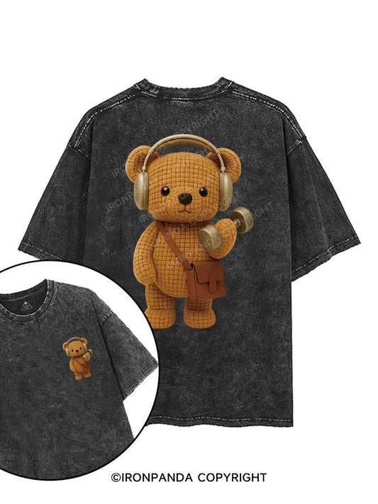 LIFT WITH BEAR BEATS printed Gym Shirt